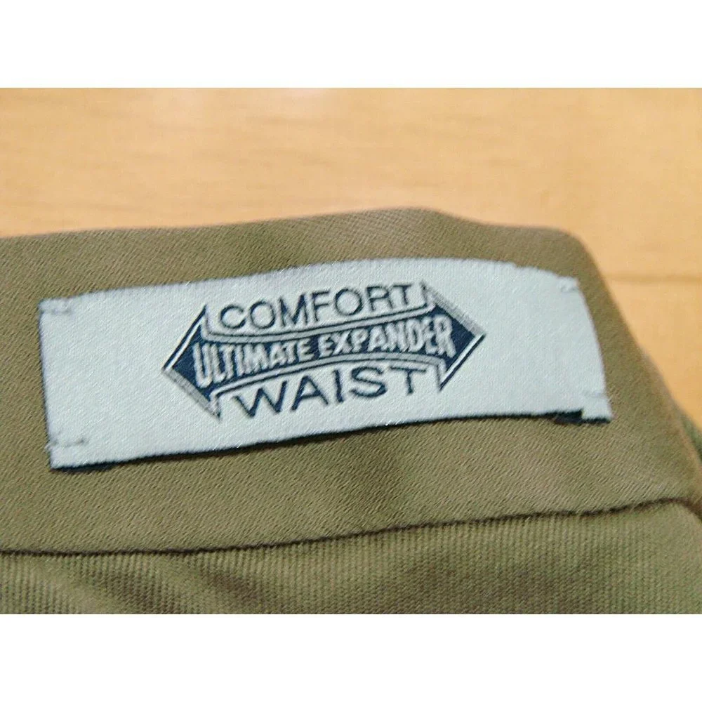 Round Tree & Yorke Mens Brown Classic Fit Comfort Expander Waist Pants Sz 36x30